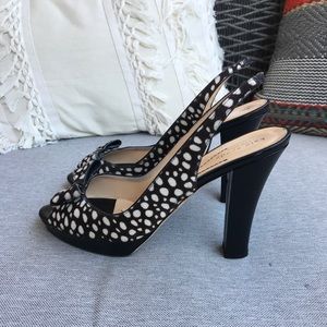 Kate Spade Calf Hair Peep Toe Slingback Size 10